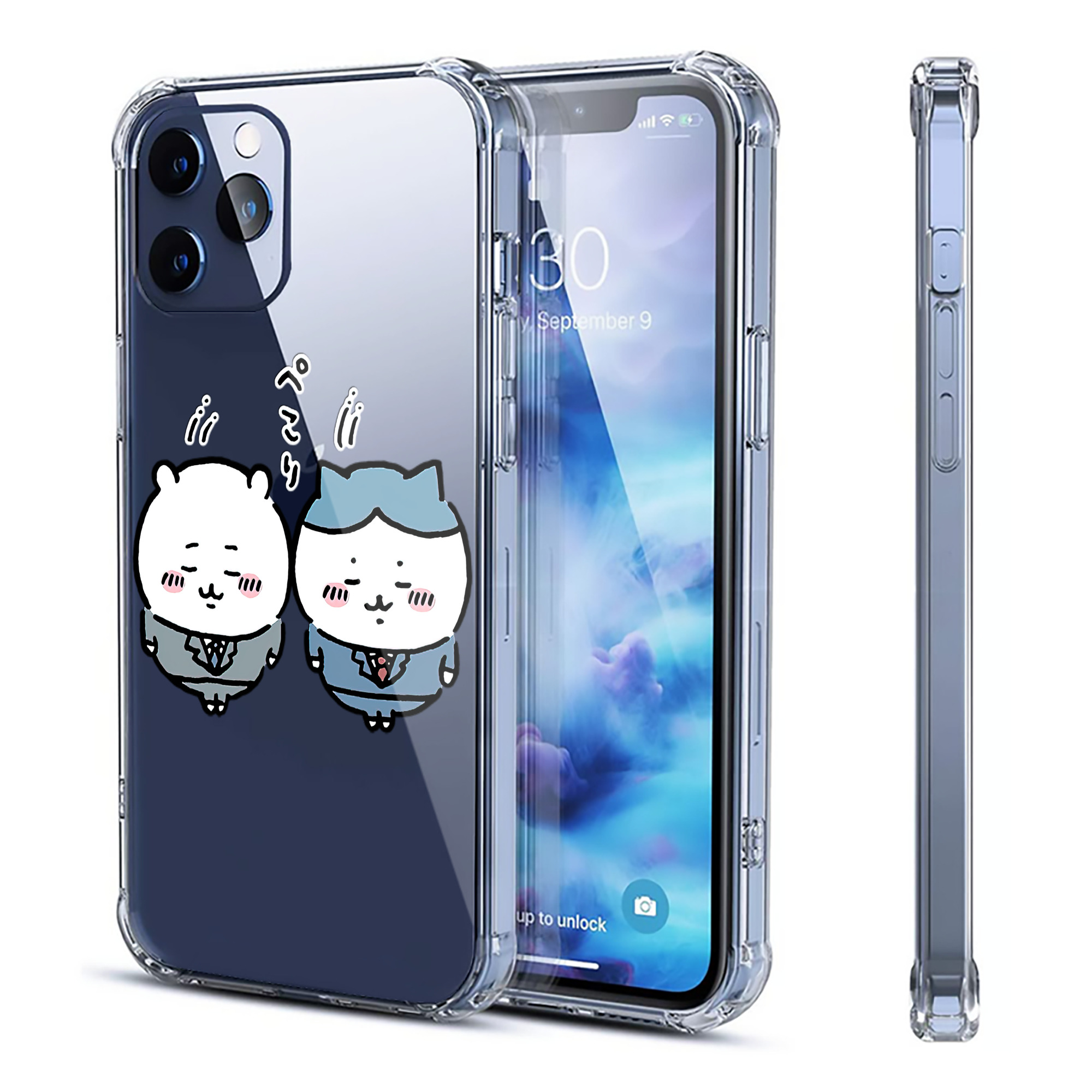 （画像用） ちいかわ ハチワレ Chii-kawa hachiware 【iPhone 12シリーズ対応】透明スマホケース（クリアソフトケース）